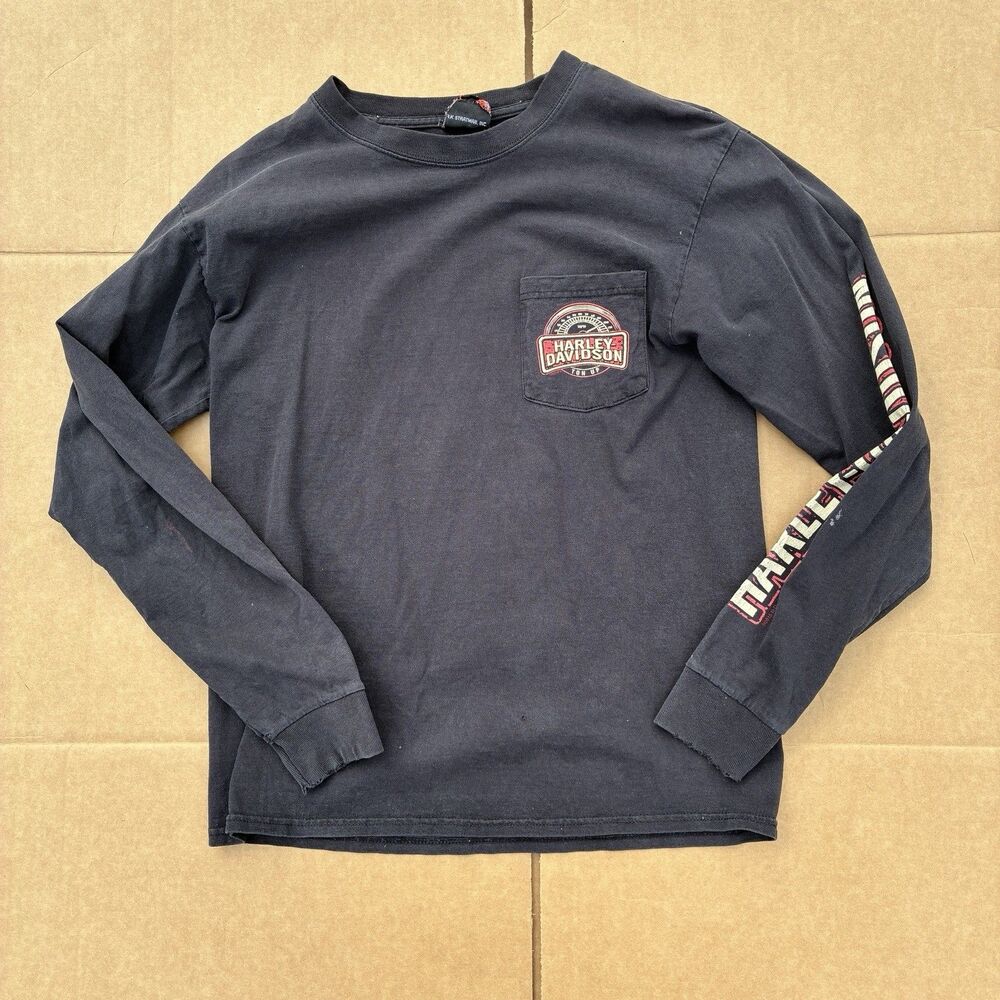 Harley-Davidson Route 66 Bellemont Arizona Long Sleeve Black Men's M T-Shirt
